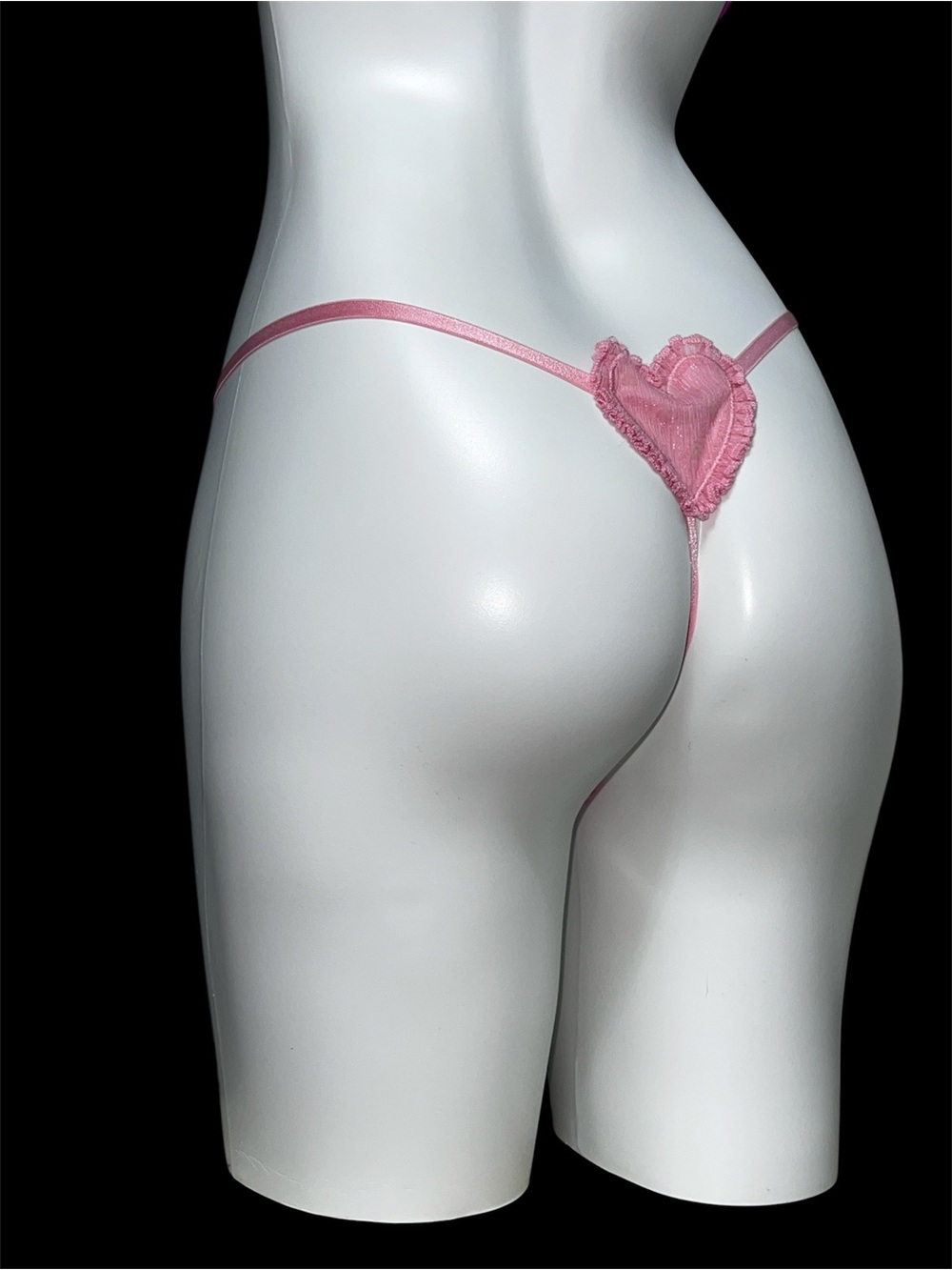 Victoria's Secret Pink Heart Lace Thong size XL